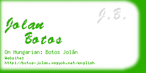 jolan botos business card
